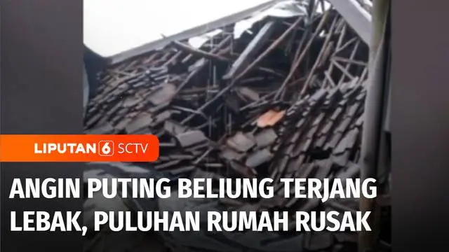 Setelah diterjang angin puting beliung, puluhan rumah dan sejumlah fasilitas umum di Kampung Babakan Cipeuyah, Desa Tanjung Wangi, Kecamatan Muncang, Lebak, Banten, mengalami kerusakan. Kerusakan umumnya terjadi pada atap rumah yang terbawa angin.