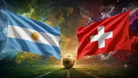 Ilustrasi Argentina vs Swiss di perempat final Piala Dunia 2026. (Bola.com/AI)