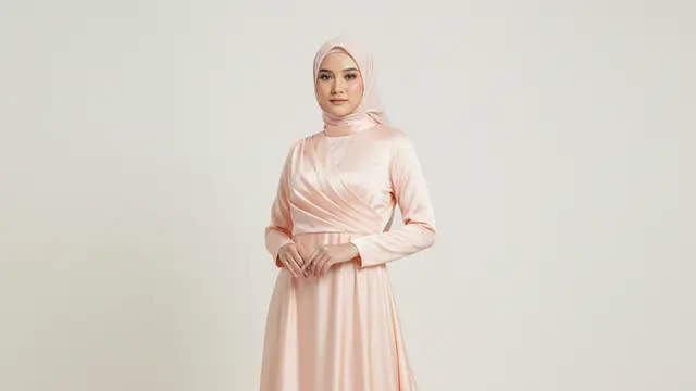 Model Gamis Satin Polos Pastel untuk Kondangan 2026. Gemini