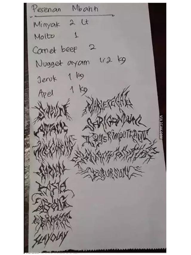 6 Potret Catatan Daftar Belanja Ini Bikin Dahi Berkerut, Penulisannya Nyeleneh