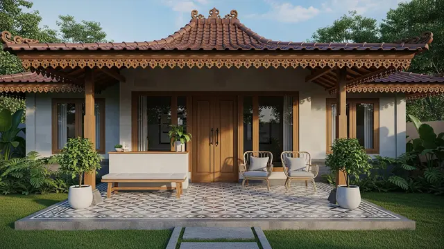 Model Joglo Depan Rumah Minimalis 2025/ Ilustrasi AI