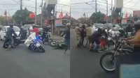 Pengguna Moge Harley dan Ninja Saling Merusak Motor di Bali   (Instagram/@memomedsos)