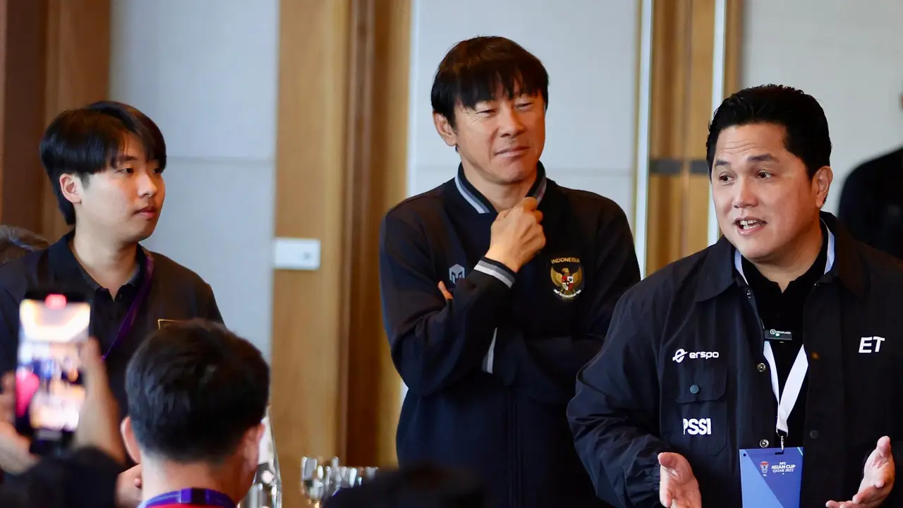 Ketua Umum PSSI Erick Thohir dan Pelatih Timnas Indonesia Shin Tae-yong