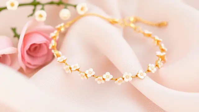 Gelang dengan Rangkaian Bunga Mini