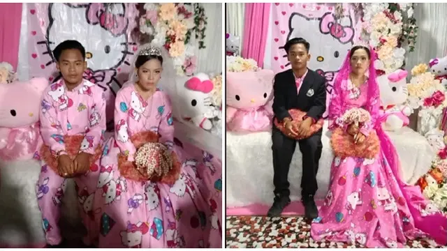 Konsep Pernikahan Seperti Pakai Baju Tidur Ini Unik, Ekspresi Mempelai Curi Perhatian