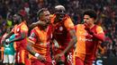 Kemenangan tersebut menjadi modal berharga Galatasaray sebelum melakoni laga leg kedua di Anfield, Liverpool, pada Rabu (18/03/2026) waktu setempat mendatang.(AFP/Yasin Akgul)