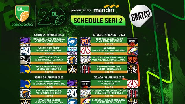 Jadwal dan Live Streaming IBL Tokopedia 2023 di Vidio, 28-31 Januari 2023