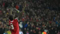 2. Striker Manchester United, Romelu Lukaku, berhasil mencetak gol pada debutnya di Liga Champions. Meski sempat bermain untuk Chelsea, bomber asal Belgia itu sebelumnya tidak pernah bermain di kompetisi tertinggi Eropa tersebut. (AFP/Oli Scarff)