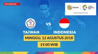 Jadwal Sepak Bola Asian Games 2018, China Taipei vs Indonesia. (Bola.com/Dody Iryawan)