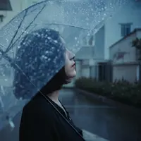 Ilustrasi perempuan ditengah hujan//copyright pexels