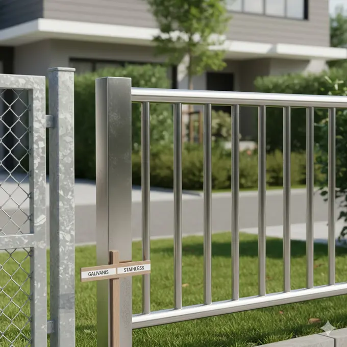 Pagar Galvanis vs Stainless