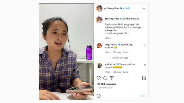 Kocak, Gritte Agatha Dituding Jadi Selingkuhan oleh Wanita Tak Dikenal. (instagram.com/gritteagathaa)
