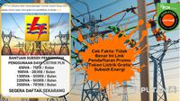 Penelusuran klaim link pendaftaran promo token listrik gratis bantuan subsidi energi.