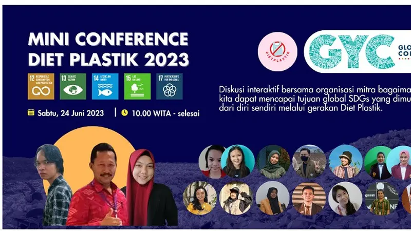 Mini Conference Diet Plastik yang digagas Global Youth Conference on SDGs (GYC on SDGs) berlangsung pada 24 Juni 2023. (Dok. Tangkapan layar globalyouthconference.org)