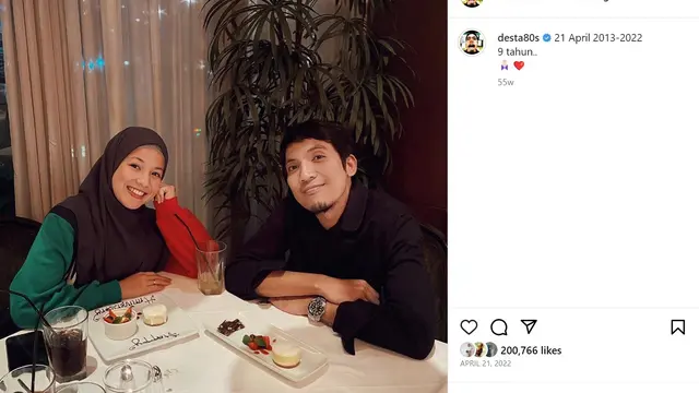 Momen indah kebersamaan Natasha Rizky dan Desta. (Foto: Instagram/desta80s)