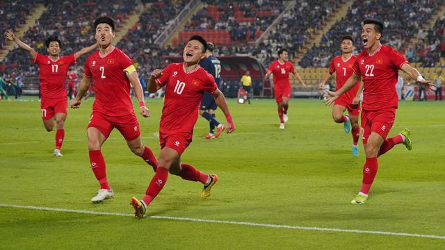 Selebrasi pemain Vietnam saat mengalahkan Thailand di final Piala AFF 2024