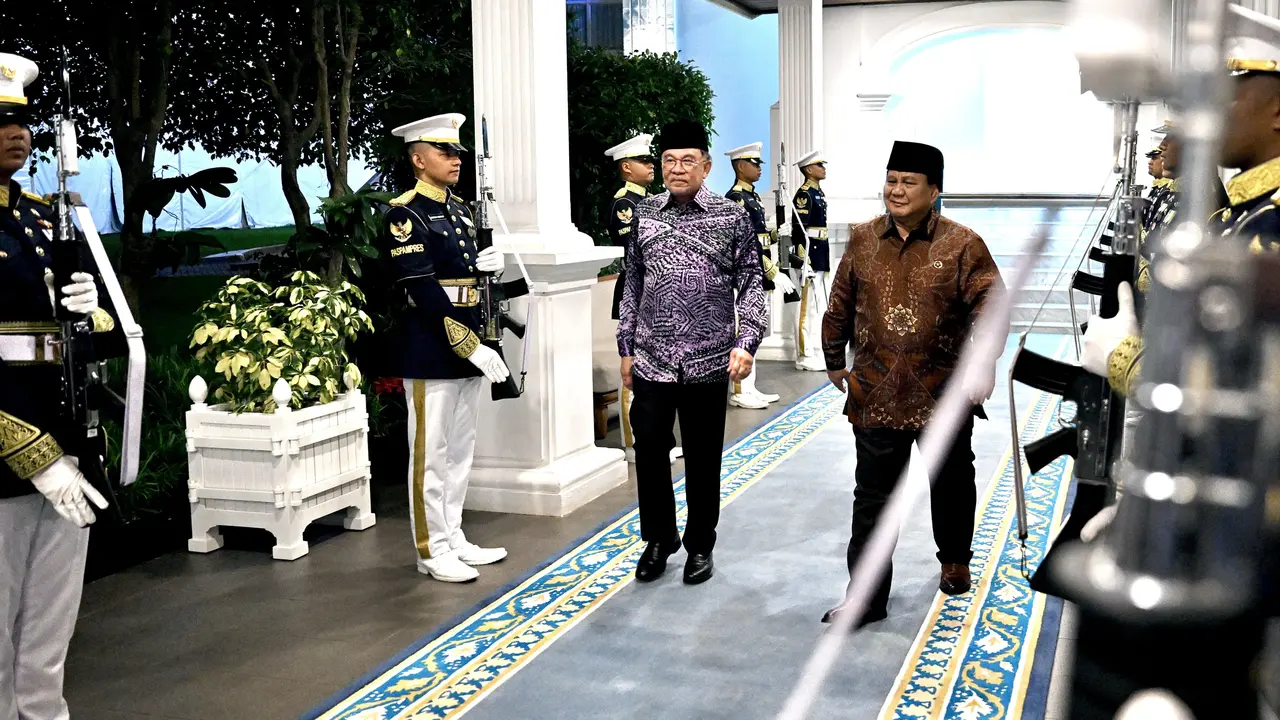 Presiden Prabowo Subianto bertemu Perdana Menteri (PM) Malaysia, Anwar Ibrahim di Istana Merdeka Jakarta, Jumat (27/3/2026) sore.
