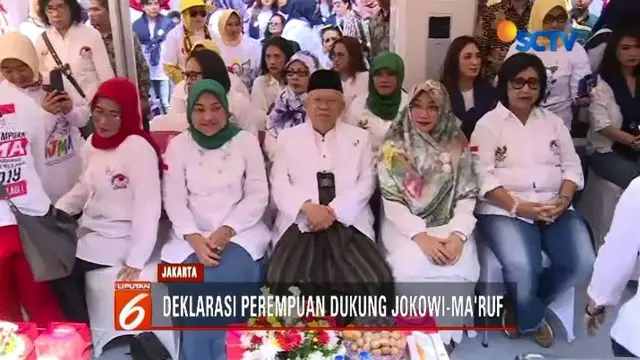 Perempuan Indonesia untuk Joko Widodo dan Ma’ruf Amin (IJMA) beri dukungan untuk paslon nomor urut 1. Deklarasi yang digelar di Rumah Aspirasi Jakarta itu dihadiri langsung Cawapres Ma'ruf Amin.