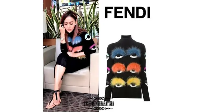 Inul Daratista memilih harga yang sangat fantastis, seperti baju lucu dengan motif mata yang dikenakannya ini ditaksir Rp 19,7 juta.