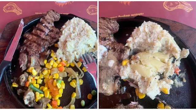 6 Potret Steak Tak Sesuai Ekspektasi Ini Bikin Elus Dada, Plating Enggak Menarik