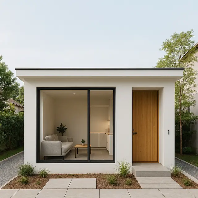 Gambar Rumah Kecil 4x6 Meter dengan Konsep Minimalis Modern (Image by Gemini AI)