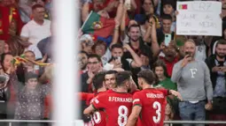 Pada matchday kedua UEFA Nations League 2024-2025 ini, Portugal sukses menumbangkan Skotlandia dengan skor 2-1. (Patricia DE MELO MOREIRA/AFP)