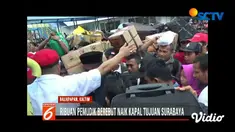Saling desak antar penumpang sempat membuat petugas kewalahan. Data Pemkot Balikpapan, jumlah peserta mudik gratis mencapai 4.392 orang.