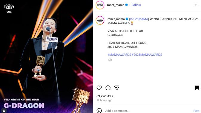 Kemenangan Spektakuler MAMA Awards 2025 Hari Kedua: G-Dragon dan Stray Kids Sabet Daesang