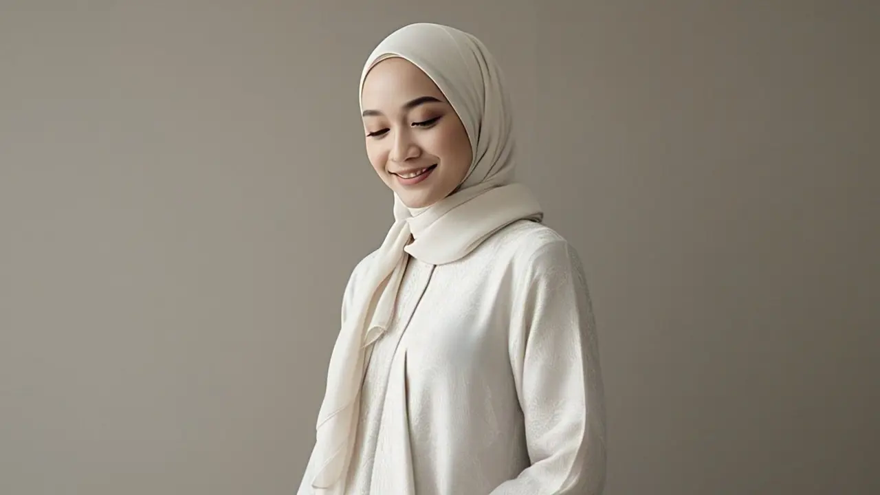 Inspirasi Gamis Putih Brokat Elegan
