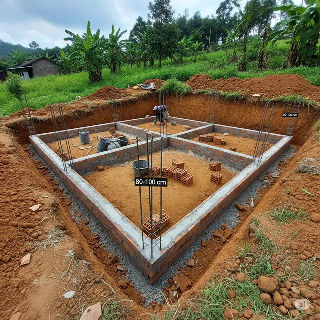 Ukuran Pondasi Rumah Sederhana 1 Lantai . Foto: Gemini