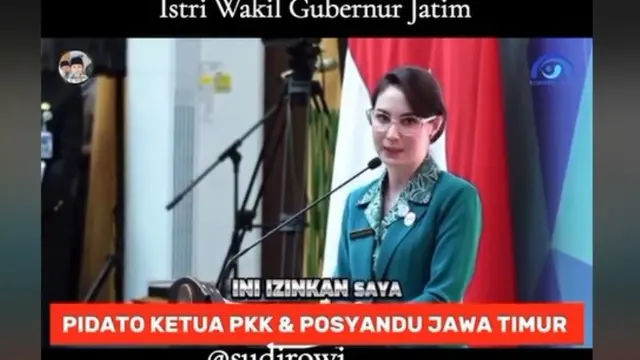 Ungkap Tantangan Sebagai Ketua PKK Jawa Timur, Gaya Pidato Arumi Bachsin Banjir Pujian.  foto: TikTok @sudirowi