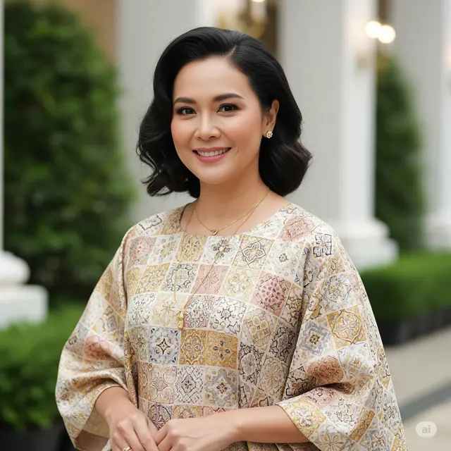 Atasan Brokat Kombinasi Tile