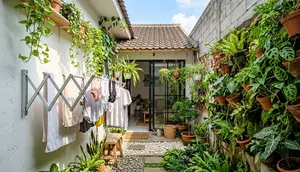 8 Model Teras Belakang Rumah Sempit untuk Tempat Jemuran, Solusi Estetik Hunian Modern
