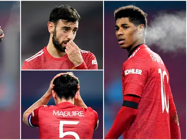 Para pemain Manchester United tak mampu menutupi kekecewaan usai disingkirkan Manchester City dari Piala Liga Inggris. Berikut ragam reaksi para pemain Setan Merah.