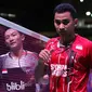 Tunggal putra Indonesia Tommy Sugiarto lolos ke semifinal Japan Open Super Series 2015 di Tokyo, Jepang, Jumat (11/10/2015). (Liputan6.com/Humas PP PBSI)