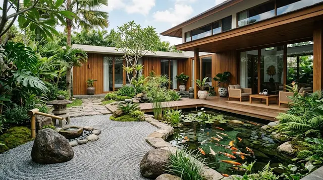 12 Inspirasi Taman Zen dan Kolam Ikan untuk Rumah Modern, Menciptakan Ketenangan