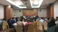 Akbar Tandjung nilai elektabilitas Golkar di bawah Setya Novanto merosot. (Liputan6.com/Nafiysul Qodar)