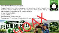 Cek Fakta: Hoaks Link Pendaftaran Lowongan Kerja Petani Milenial 2026