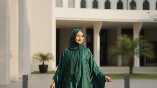 Abaya de satén liso