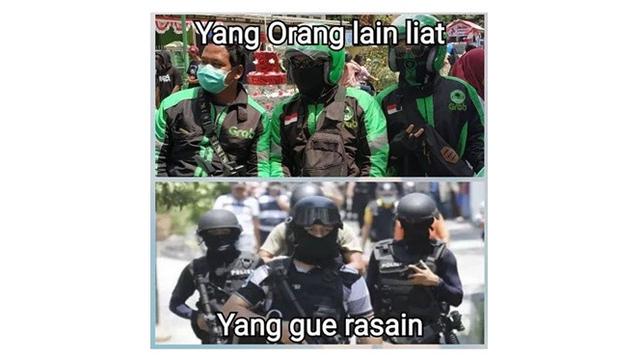 Meme Kocak Keseharian Driver Ojek Online, Penuh Perjuangan dan Tawa