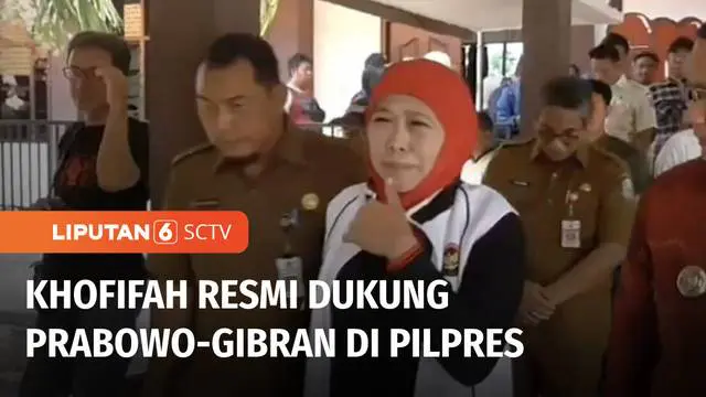 Gubernur Jawa Timur, Khofifah Indar Parawansa menegaskan bahwa dirinya mendukung pasangan nomor urut 2, Prabowo-Gibran. Khofifah juga menyatakan siap menjadi Tim Kampanye Nasional dengan mengajukan cuti sebagai Gubernur Jawa Timur.