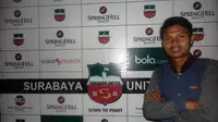 Fandi Eko Utomo memiliki tujuan mulia kala memutuskan bertahan di Surabaya United di awal tahun ini. (Bola.com/Zaidan Nazarul)