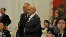 Presiden Libya Aguila Saleh Issa turut menghadiri Konferensi Parlemen Asia Afrika, Jakarta, Kamis (23/04/2015). Dalam konferensi tersebut menghasilkan 25 deklarasi yang ditandatangani oleh masing-masing ketua delegasi. (Liputan6.com/Andrian M Tunay) 