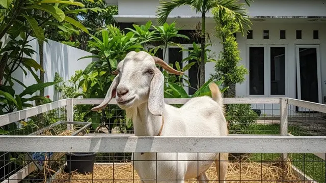 Ilustrasi Kambing di Belakang Rumah/Gemini AI