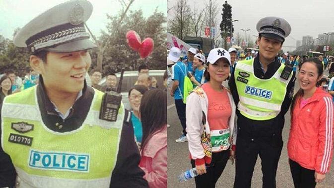 Heboh Polisi Ganteng Diajak Selfie Ratusan Wanita Lomba Lari Marathon Kacau Lifestyle Fimela Com