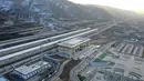 kereta cepat Yinchuan-Xi'an di Kota Qingyang, Provinsi Gansu, China (14/12/2020). Kereta cepat Yinchuan-Xi'an dan sejumlah stasiun di sepanjang jalurnya akan resmi beroperasi dalam waktu dekat. (Xinhua/Feng Kaihua)