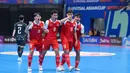 Pemain Timnas Futsal Indonesia merayakan kemenangan atas Korea Selatan pada laga pertama Grup A Piala Asia 2026 di Indonesia Arena, Jakarta, pada Selasa (27/1/2026) malam WIB. (Bola.com/Bagaskara Lazuardi)
