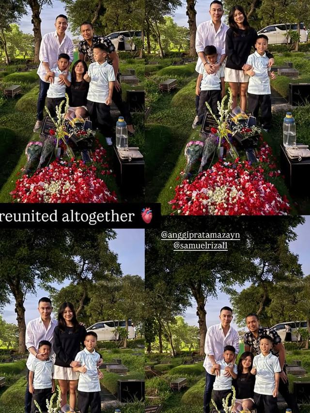 6 Momen Haru Samuel Rizal dan Anggi Pratama Ziarah Bareng ke Makam Stevi Agnecya