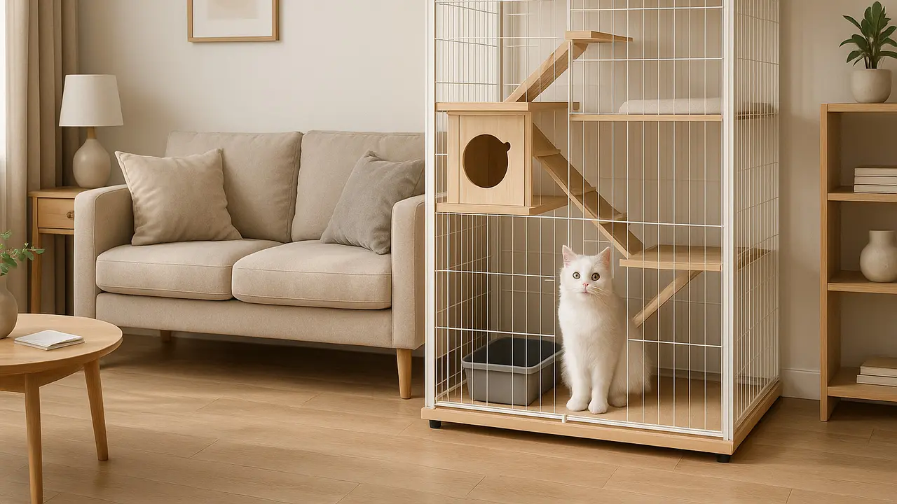 Inspirasi Desain Kandang Kucing Indoor Tingkat yang Unik/via GPT