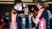 Maverick Vinales saat mengikuti sesi tes bersama tim Aprilia di tes Misano. (Aprilia Racing)